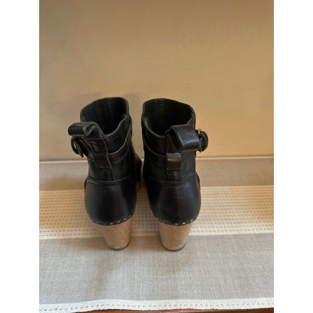 Swedish Hasbeens Mid-Heel Jodhpur in Black Leather & Lime Wood Size 39 - Picture 3 of 10
